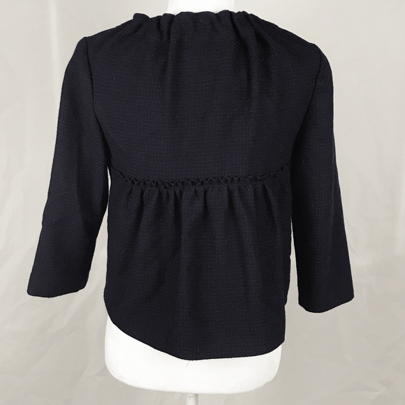 Simply Vera Vera Wang  Navy Blue 3/4 Sleeves Career Blazer Size 4 - Picture 5 of 7